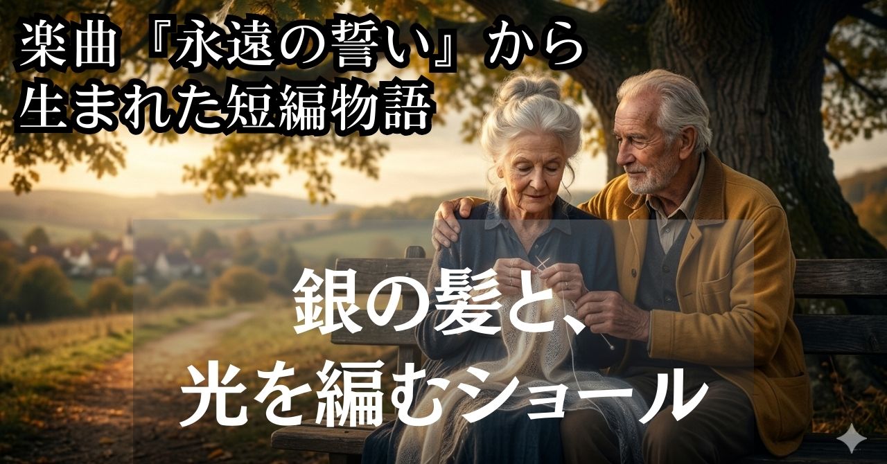 老夫婦の人生と愛の軌跡は、銀髪のエマによってショールに編み込まれるという象徴的な形となって物語となった～楽曲「永遠の誓い」より アイキャッチ画像